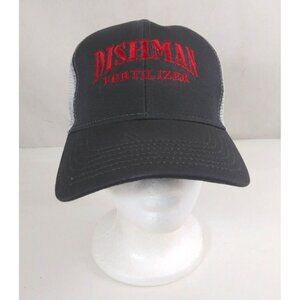 Vintage Dishman Fertilizer Mesh Back Snapback Trucker Hat Baseball Cap